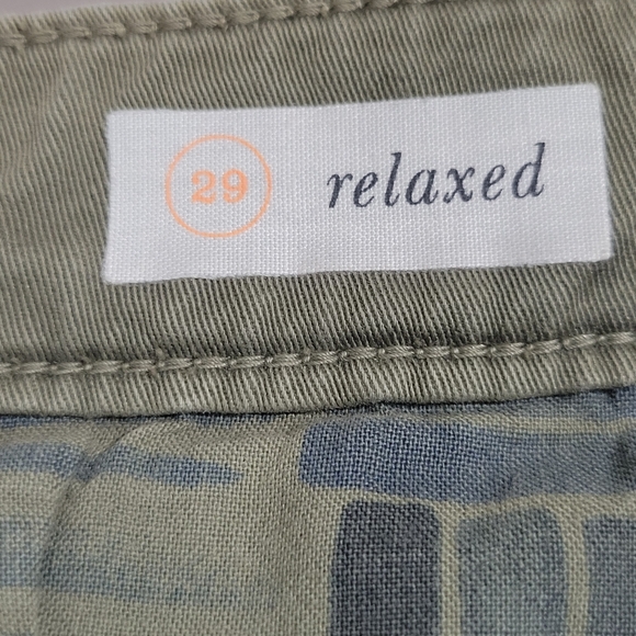 Chino By Anthropologie Women's Relaxed Chino Trouser Pant Size 28 Green Raceing - Picture 14 of 16